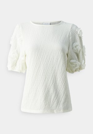 VILA VIOTILIA SLEEVE DETAIL - Camiseta básica - cloud dancer
