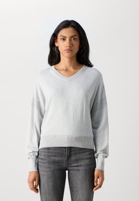 Scotch & Soda CORE V NECK RELAXED  - Strikkegenser - light grey melange