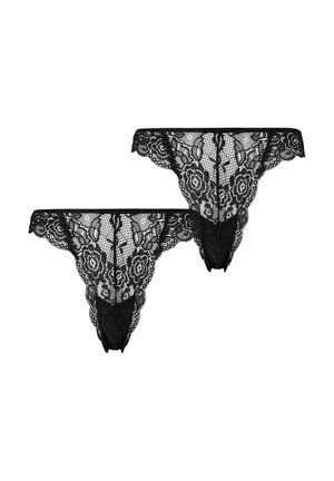 ALLOVER 2-PACK - Thong - black black