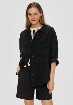 s.Oliver OVERSIZE-LOOK - Button-down blouse - schwarz