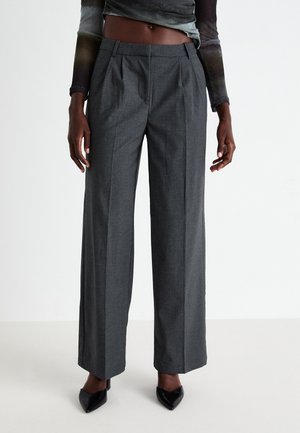 Vero Moda VMMADJA WIDE PANT - Pantalon classique - dark grey melange