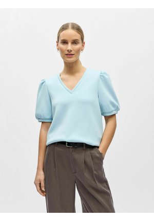 OBJANDREA RE V-NECK NOOS - T-shirt basique - winter sky