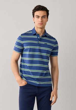 Façonnable, FAÇONNABLE POLO SHIRT STRIPES COLLEGE POLO - Polo - scout blue