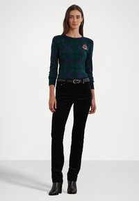 Lauren Ralph Lauren BLACK WATCH PLAID BEADED-CREST SWEATER - Svetr - green multi