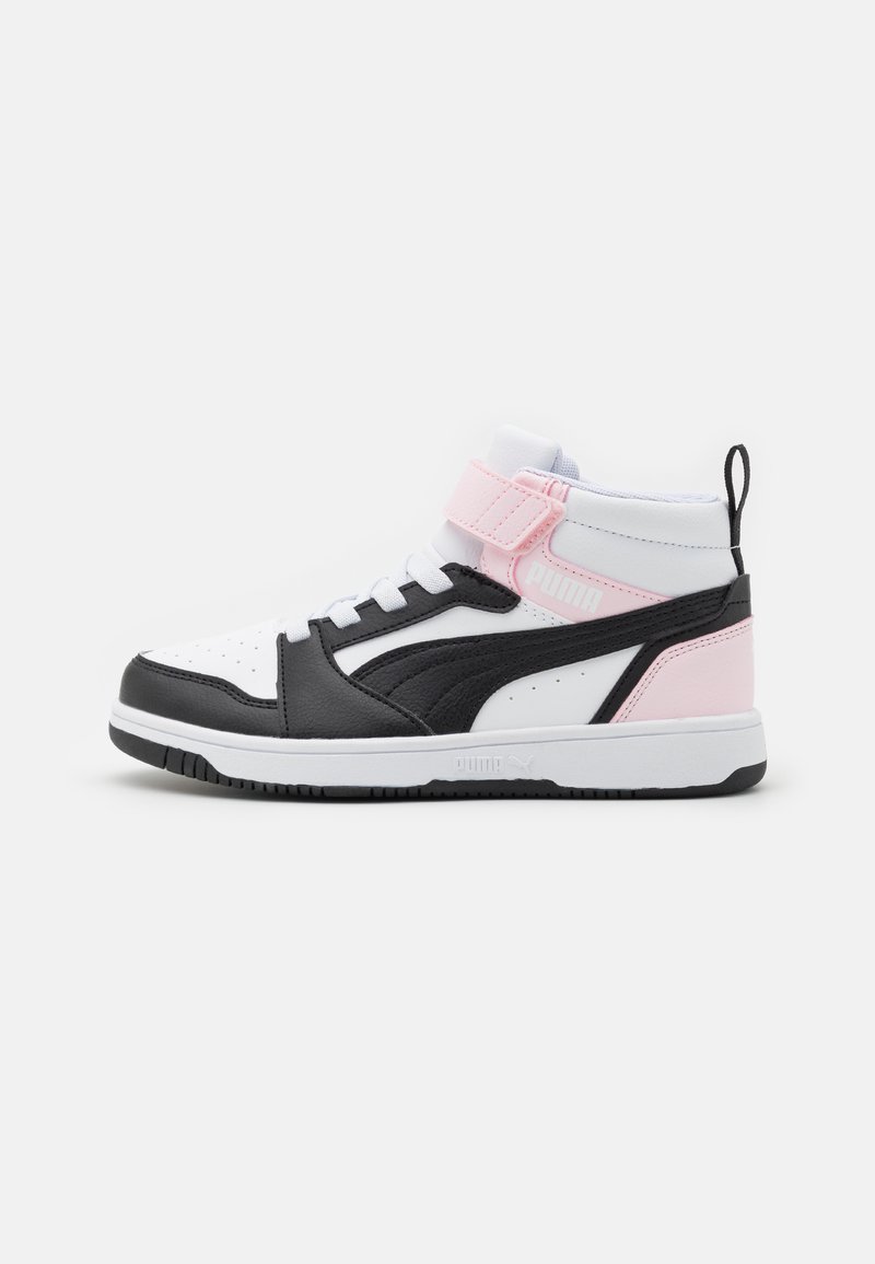 Puma REBOUND V6 MID UNISEX - Sneakers hoog - white/black/whisp of pink