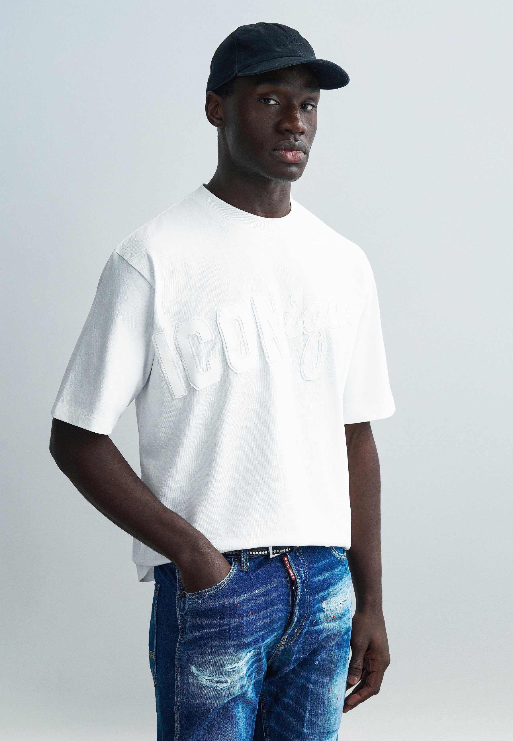 Dsquared2 ICONIQUE LOOSE FIT TEE - Print T-shirt - white - Zalando 