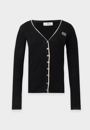 Elisabetta Franchi, WOMEN'S SWEATER - Ζακέτα - nero/burro