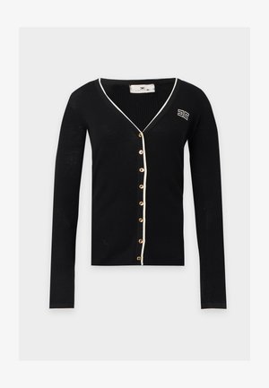 Elisabetta Franchi, WOMEN'S SWEATER - Cardigan - nero/burro