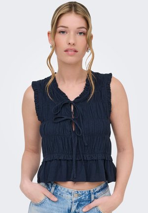 ONLY ONLGOA SS FRILL  - Top - navy blazer