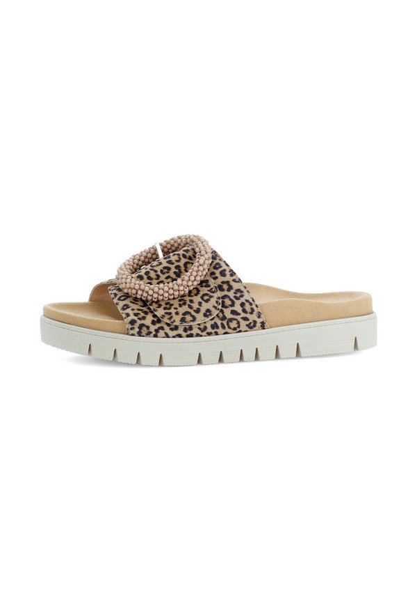 Pantolette flach - beige
