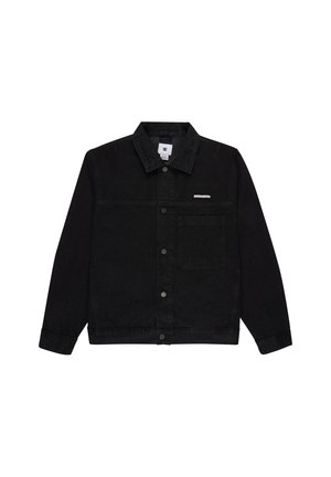 Μαύρο τζιν μπουφάν με μακριά μανίκια, κουμπιά μπροστά, μία τσέπη στο στήθος και μικρό ορθογώνιο λογότυπο της μάρκας στην αριστερή πλευρά.