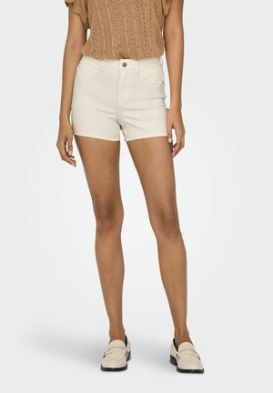 HIGH WAIST - Shorts di jeans - ecru