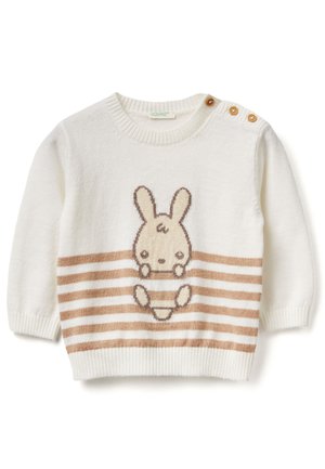 SWEATER WITH INLAY  - Trui - white