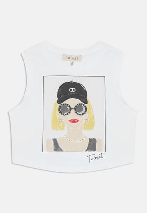 CANOTTA CON STAMPA E APPLICAZIONI - Top - white