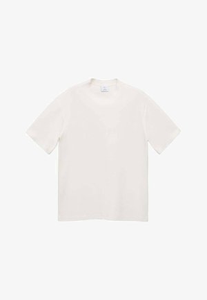 Witte T-shirt met korte mouwen, gemaakt van zacht stof. Ronde hals, rechte snit, zonder zichtbare patronen of hardware-details.