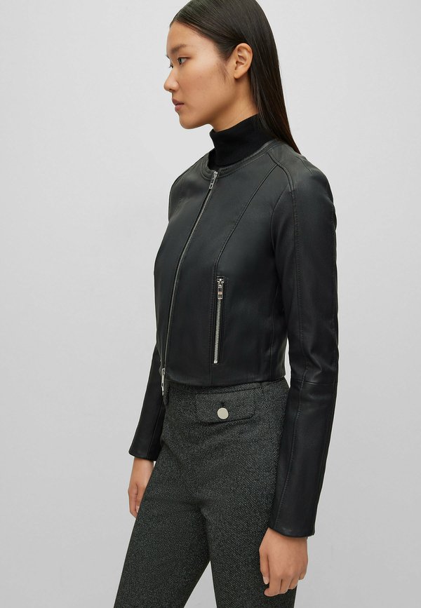 SAJOSA - Leather jacket - schwarz eins3