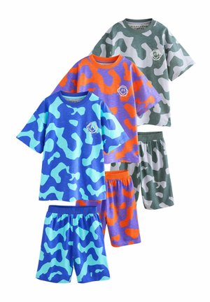3 PACK SET REGULAR FIT - Nachtwäsche Set - orange  blue  grey camouflage