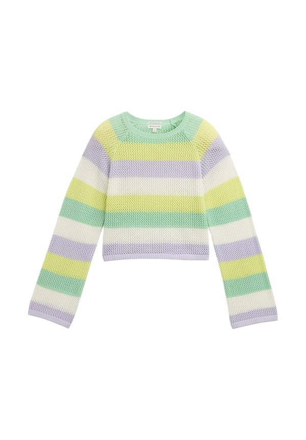 CROPPED MIT STREIFENMUSTER - Strickpullover - colorful crochet stripe