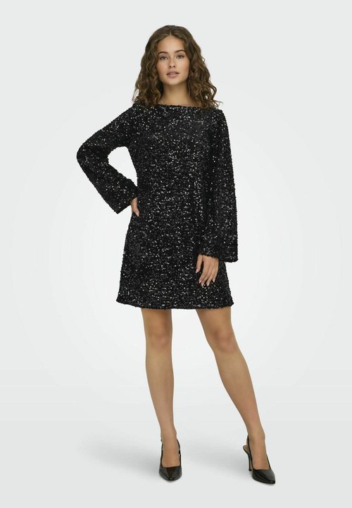 Robe Fille Next âge 6 Ans - Noire, Paillettes Argent, Manches D'ange, Viscose, Occasion Très Bon état