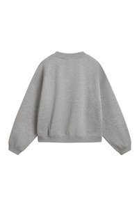Grijze sweatshirt met een ontspannen pasvorm, lange mouwen, ribgebreide manchetten en een ronde halslijn. Gemaakt van zachte stof met een subtiele textuur.