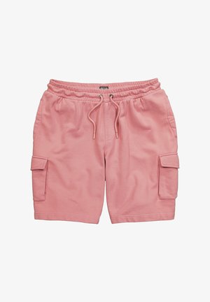 Roze cargo shorts gemaakt van een zachte, lichte stof. Voorzien van een elastische tailleband met trekkoord, twee zijzakken en afgewerkte zoom.