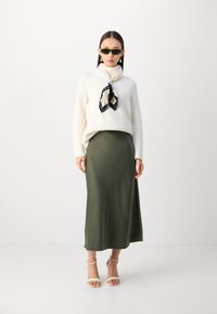 Lindex MARIA - Jupe trapèze - dark dusty khaki