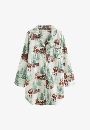 Next, MATCHING FAMILY CHRISTMAS FLANNEL NIGHTSHIRT - Spalna srajca - ecru santa