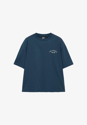 PULL&BEAR, STWD REFRESH BLUE SHORT-SLEEVED T-SHIRT - T-shirt print - dark blue