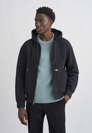 HOODED - Denimová bunda - black