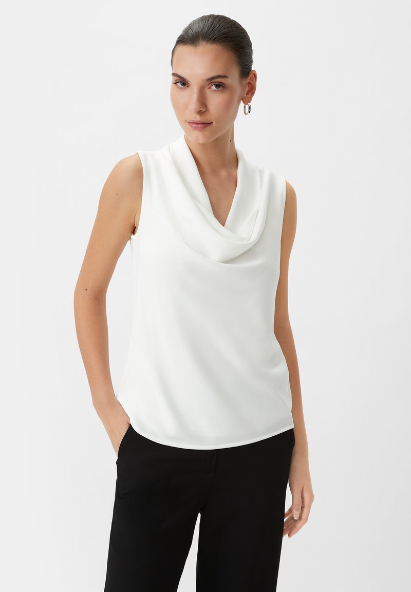 comma - SANS MANCHES - Blouse - weiß, Vergroten