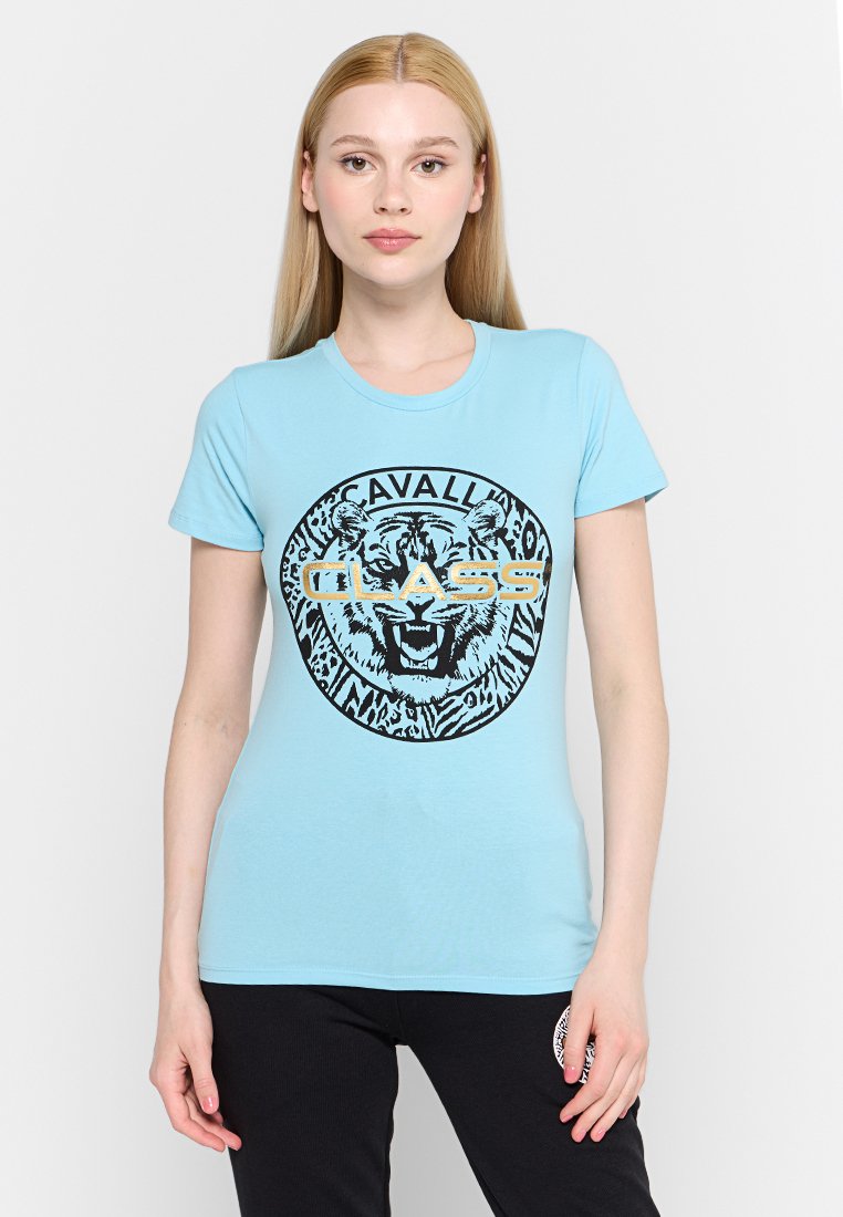 Cavalli Class T-shirt print lichtblauw Cavalli Class T-shirt print lichtblauw