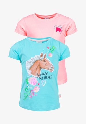 2 PACK - T-Shirt print - blue/pink