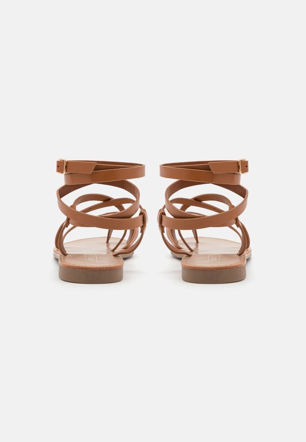 ONLMANDALA ANKLE WRAP - T-bar sandals - cognac2