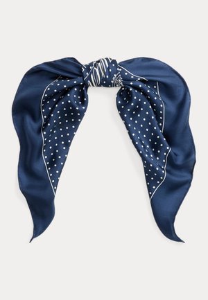 Lauren Ralph Lauren POLKA-DOT CREST SILK SQUARE SCARF - Foulard - navy