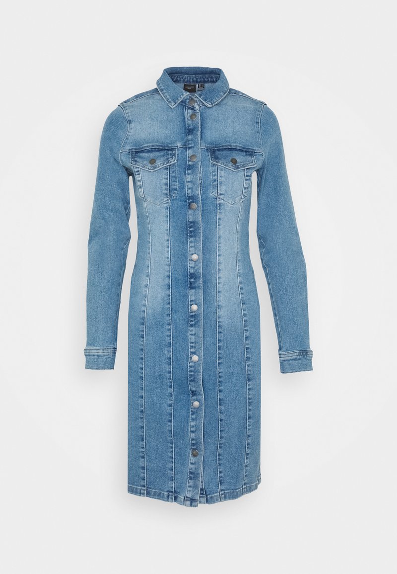 Vero Moda Vmaviis Stitch Dress Vestito Di Jeans Medium Blue Denim Blu Denim Zalando It