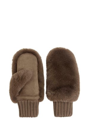 WITH ELASTICATED CUFFS  - Mănuși cu un deget - brown