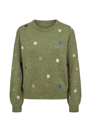Nümph, NUFLORIE PULLOVER - Jersey de punto - calla green