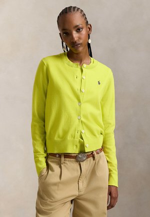 COTTON CREWNECK CARDIGAN
 - Kardigán - peridot green