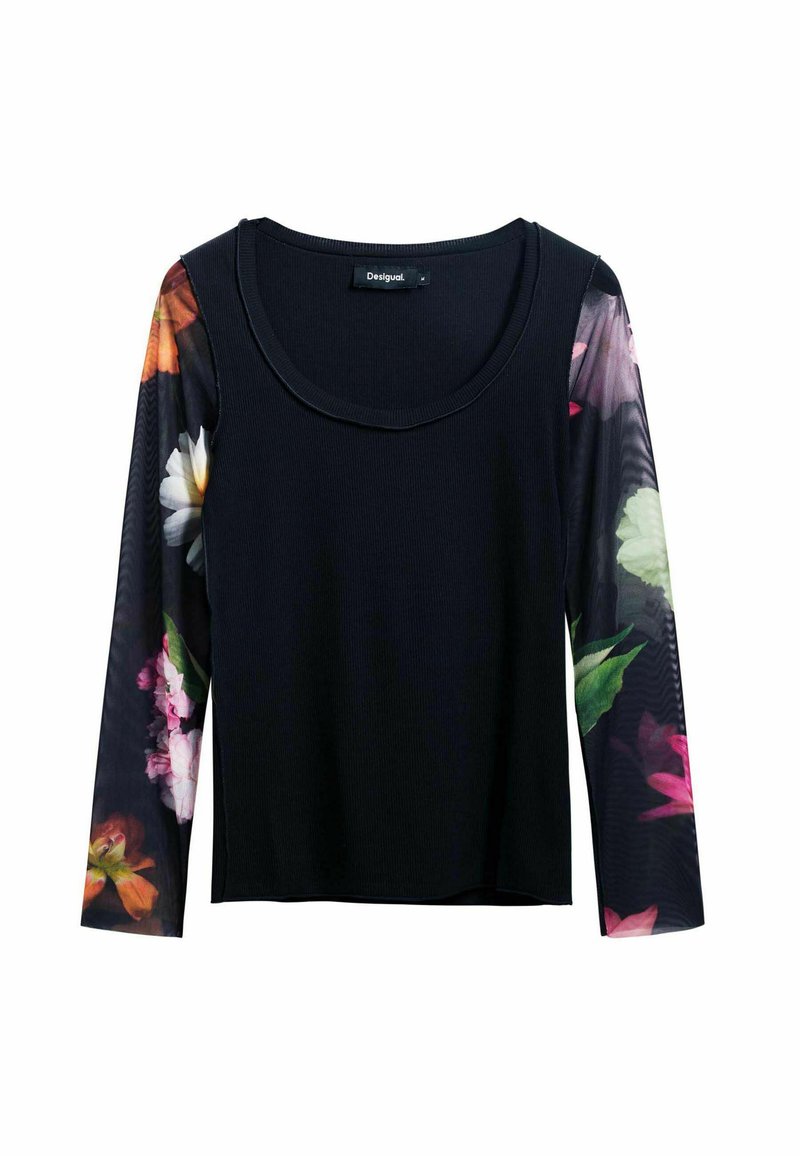Haut Desigual Manches Longues - Col Rond échancré - Taille XS (34) - Viscose Multicolore - Occasion Très Bon état