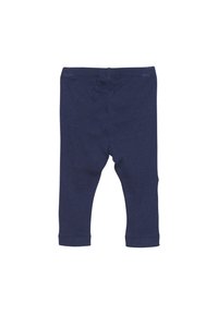 Marineblauwe leggings van ribstof, met een elastische tailleband en taps toelopende pijpen, geschikt voor casual kleding.
