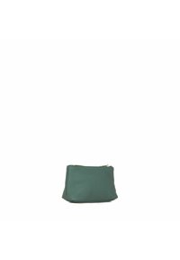 Pañuelo verde texturizado con cierre de cremallera. Forma compacta, bordes suaves y acabado liso, ideal para objetos pequeños o cosméticos.