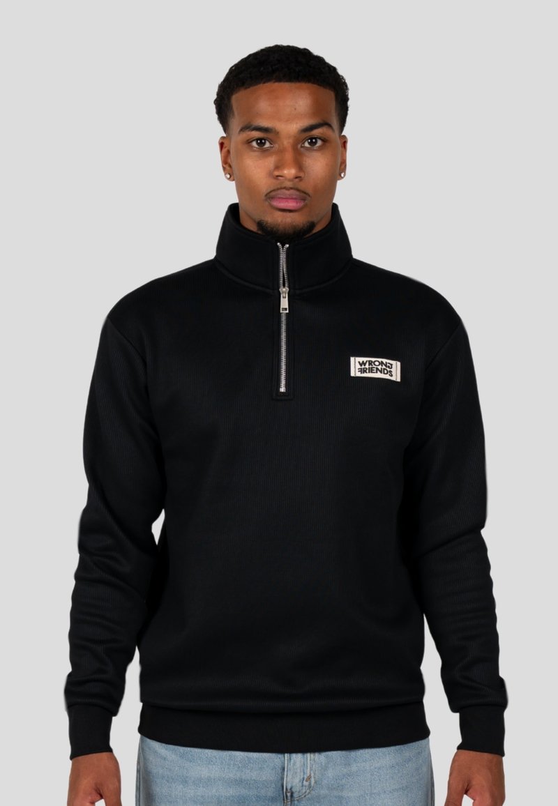 Wrong Friends GILROY HALF ZIP - Sudadera - black