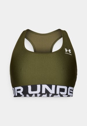 Under Armour MID BRANDED - Sport-bh met medium support - expedition green/white