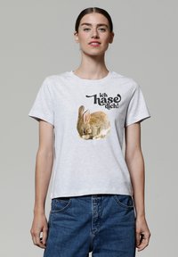 watapparel ICH HASE DICH - T-shirt imprimé - cool heather grey