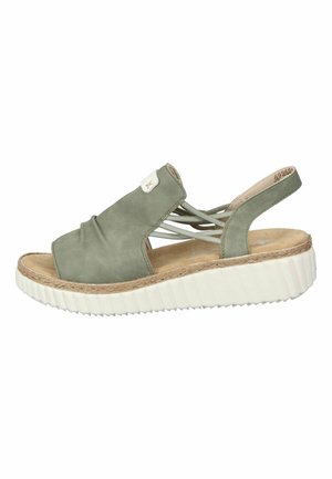 Sandalen met plateauzool - schilf offwhite