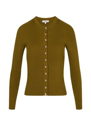 Morgan, MORGAN MORGAN FITTED SWEATER WITH ROUND NECK - Vest - vert olive