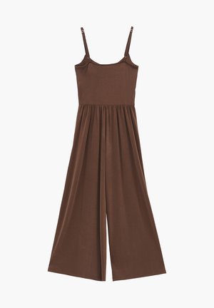 OXXO, OXXO V NECK LONG JUMPSUIT - Jumpsuit - fondue fudge