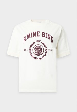 ANINE BING, JAYLIN TEE COLLEGIATE - Μπλουζάκι με στάμπα - ecru