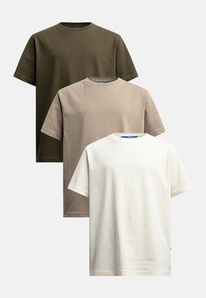 TENASH MULTIPACK TEE 3 PACK - T-Shirt basic - pristine/vintage khaki/kambaba