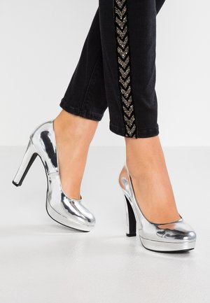 Lodičky na vysokém podpatku - silver-coloured